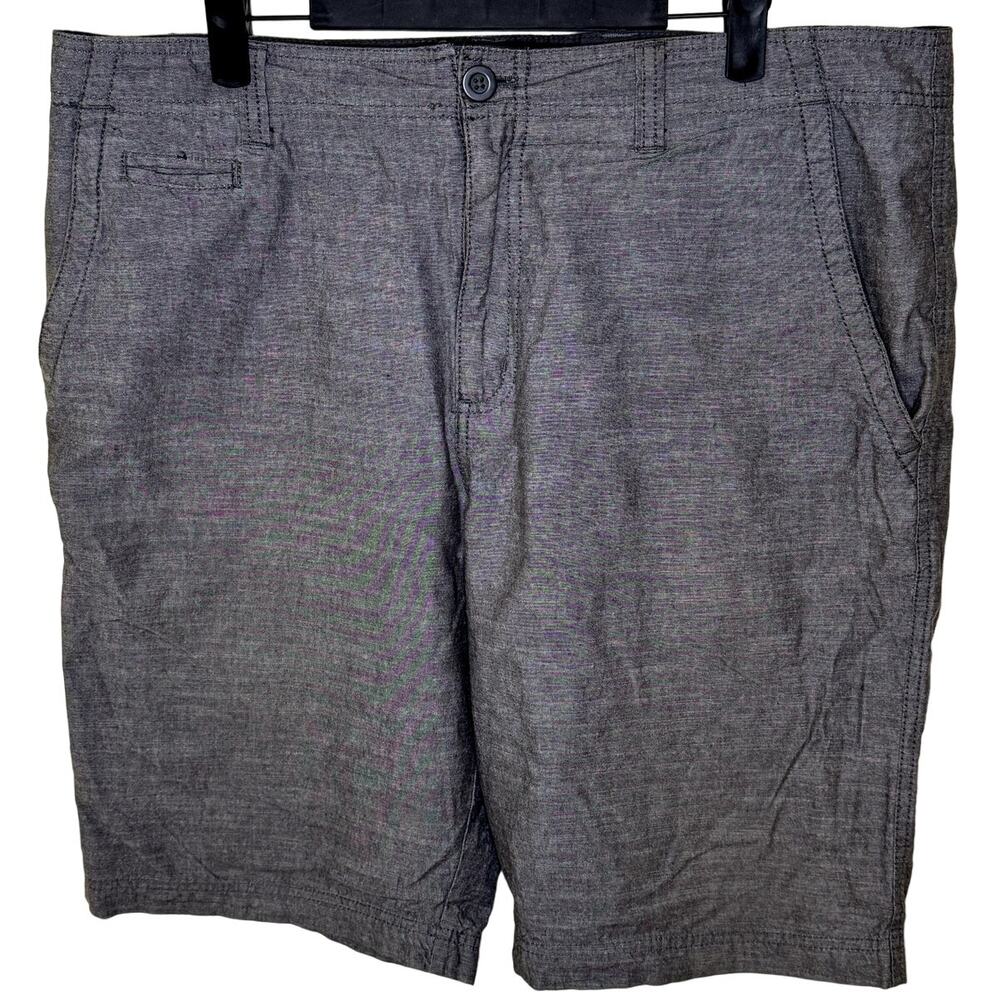 Faded Glory Mens Gray Chino Shorts Waist 36 - 100% Cotton Casual Vacation Wear